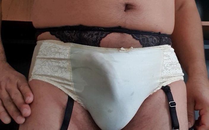 My panties: Sissy Pleasure Riding Big Dildo in Full Cut Nylon Briefs
