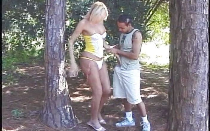 Horny Shemales: Sexy trans chick rides big dick outdoors