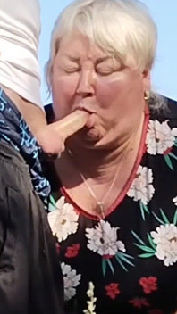 Mother-in-law Holds My Dick While I Pee and Then Sucks It in Public
