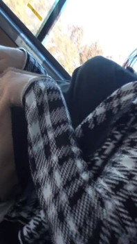Chica japonesa satisface su arbusto con un juguete afuera después de chupar una polla de chico en el auto