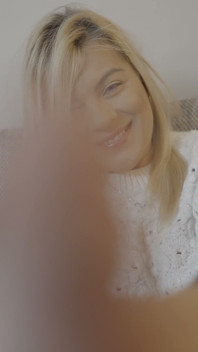 Blonde MILF Gives Sloppy Footjob to Titus in Fuzzy Socks