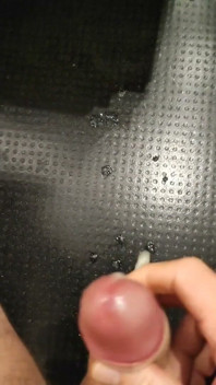 Moaning as I Squirt My White, and Thick Cum All Over the Floor with My Thick, Shaved, Cock