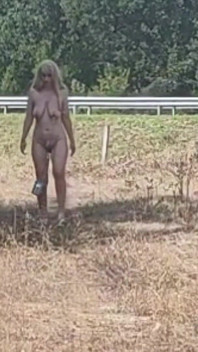 The Slave Girl Is Punished with Buckets of Pussy and Tits to Show off to the Drivers.