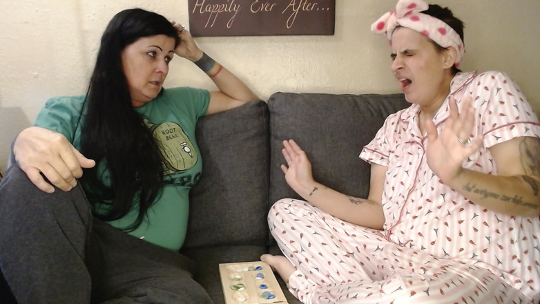 Abby Anna: Yawning Is Contagious Lesbian Slumber Party Co-workers