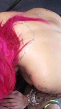 Tatooed slut rides cock in pov action