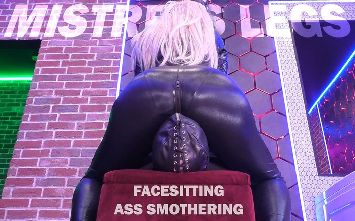 Mistress Legs: Paní Big Booty Facesitting a Ass Throttle v sexy černém oblečení