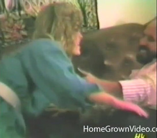 Homegrown Vintage: A blonde in stockings takes her bosses cock