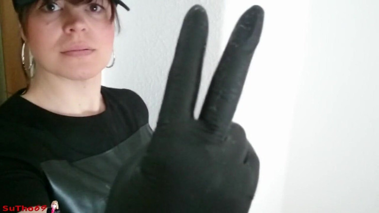 Sutho69: Stimulating you with my wet black gloves