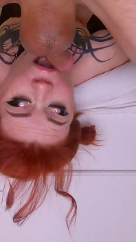 Spanked and Came in the Throat of a Squirting Redheaded Cutie Doll