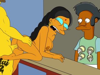 Hentai ZZZ: The Simpsons - Manjula Gets Fucked by Flanders While Apu Watches