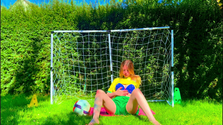 Stellafatale: Brazilian Football Girl Jersey Tease to Lingerie Orgasm