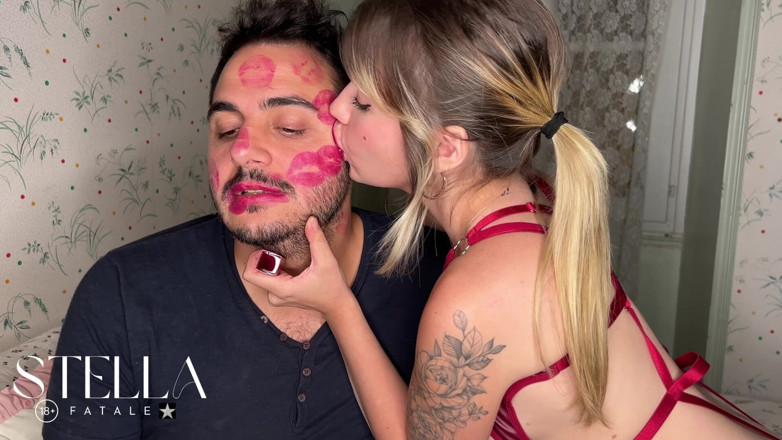 Stellafatale: Non Stop Lipstick Kisses All Over His Face