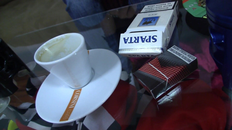 Smoke it bitch: Sweet blonde loves smoking cigarettes on the couch