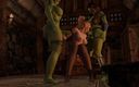 Wraith Futa: Elf ladyboy wird von Futanari Orcs zu dritt gefickt