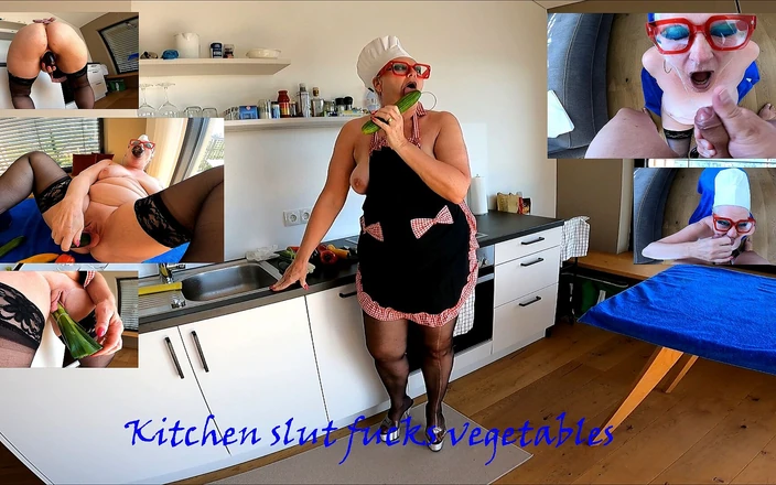 Hotvaleria: Kitchen Slut Fucks Vegetables