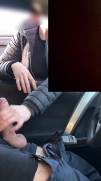 Parking Lot Jerking off She Can't Stop to Watch My Hard Cock