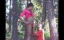 Shemale videos: Cougar ebony shemale fuckign Latino twink in forest