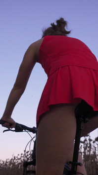 Hot Bicycle Ride Under Skirt Ass Worship