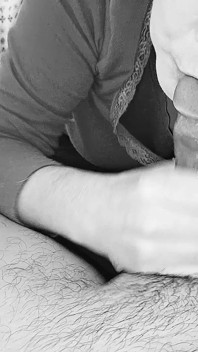 Sucks and Swallows Cum in Black and White