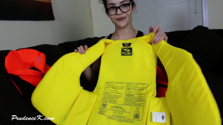 Prudence K Hairy & Shaving Fetish: Solo masturbation: 1 piece speedo swimsuit 3 lifejackets grinding orgasm