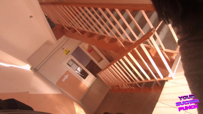 YSP Studio: Risky blowjob on stairs of the mall