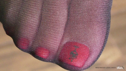 Mistress Legs: Just nylon toes and soles closeups