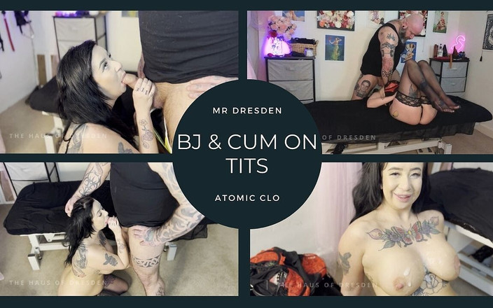 Elizabeth Dresden: Il pompino salivoso finisce con un enorme carico di sborra...