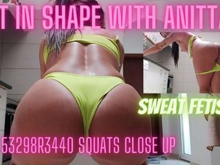 AnittaGoddess: Workout and strip with sweaty Anitta