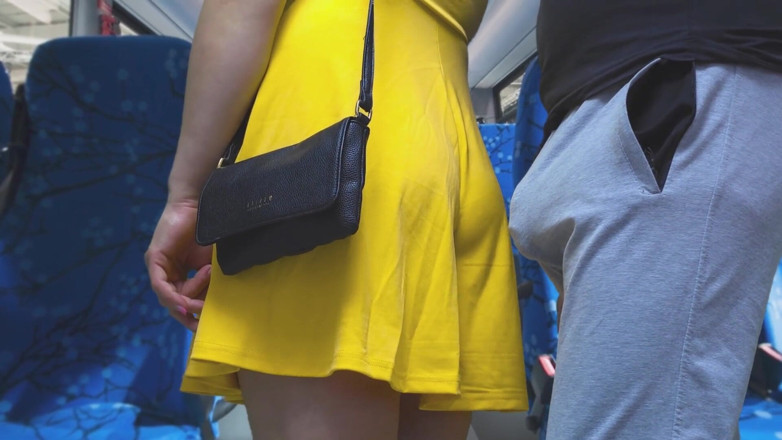 CoupleForFun2023: Risky Handjob Inside Public Transport! Dirty Stranger Ejaculate Using Girl's...