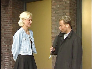 Lucky Cooch: Beautiful blonde chick at the interview