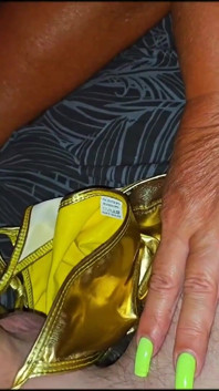 Stepmom in a Gold Swimsuit Was Fucked
