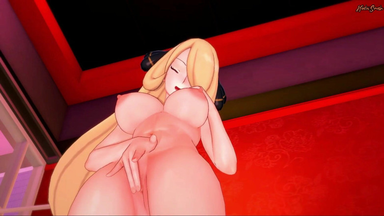 Hentai Smash: 호텔 방에서 보지를 핑거링하는 신시아.  헨타이