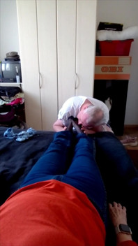 Sexy Nylon Feet of Grandma in the Afternoon