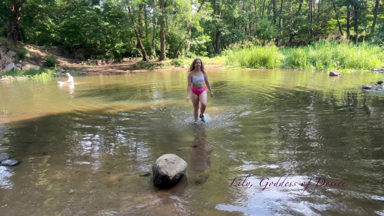 Lily, Goddess of Desire: Cute Teen in Costume Playing in the River Like in...