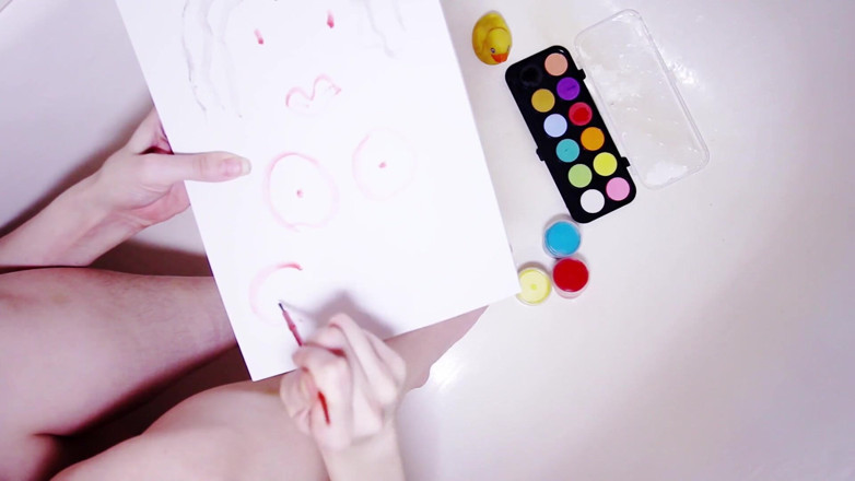 Hairypussyangel: Artist training exercises, legs, nails toes and paint pussy