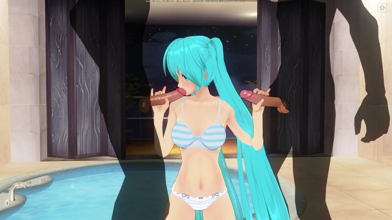 H3DC: 3D HENTAI. Miku double blowjob