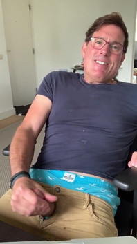 Intense Cumshot After Edging Several Hours, Wearing Boxers, My Jerk-off Pants and Shirt.