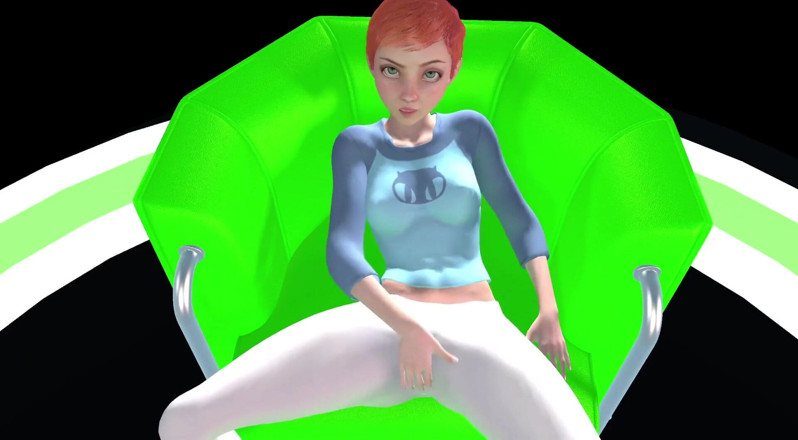 Wraith ward: Gwen Tennyson Rubbing Her Clit. Hentai Parody