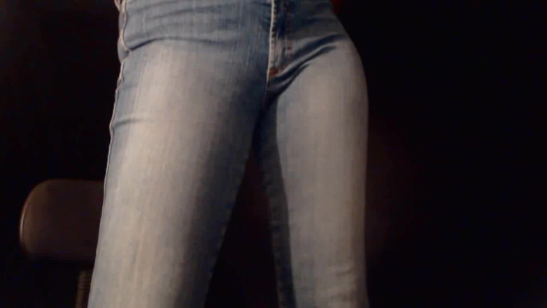 The Goddess Simone: Denim sexy fetish high heels lipgloss