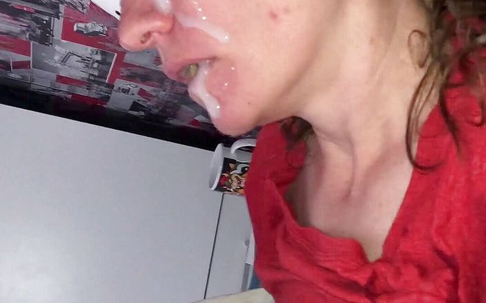 Slutwife Claire: Dirty hairy slut with sperm on her face and pussy