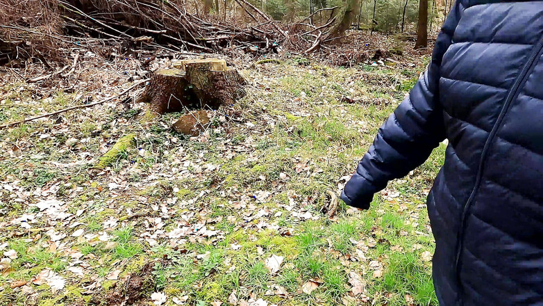 Bouncy Tits Action: 숲을 걷는 라비아의 클램프