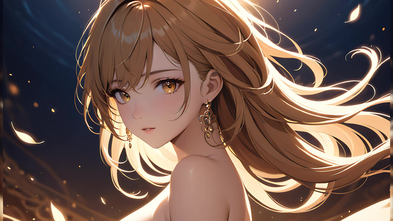 LustRender: Golden Breeze: ड्रीमी ग्लो वाली सुंदर युवा महिला