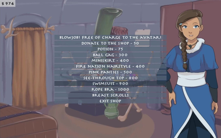 Cartoon Play: Four elements trainer part 9 (Book 1 water) (Slave route)