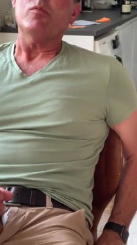 Jerking off by the Kitchen. Intense Orgasm