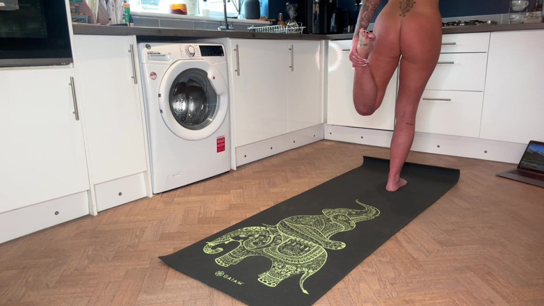 Mr Money Shot & Zoe Grey: Nude Kitchen Yoga with View of My Perfect Ass
