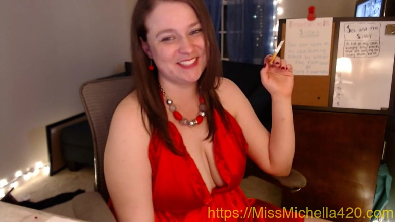 Mistress Michella Marijuana: Humiliating CEI and JOI Smoke Session with Mistress Michella