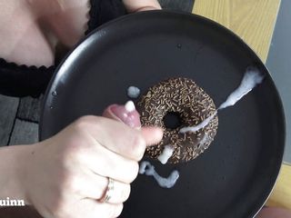 Mya Quinn: Blowjob and cum eating with doughnut, Mya Quinn