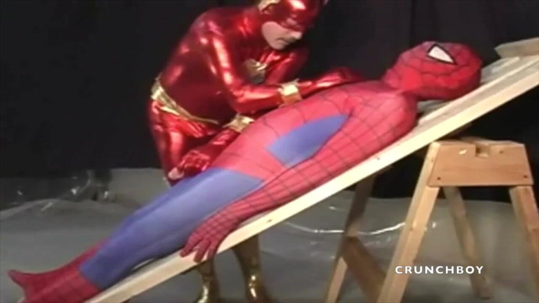 Crunch Boy: fetish sex with super hero clothes