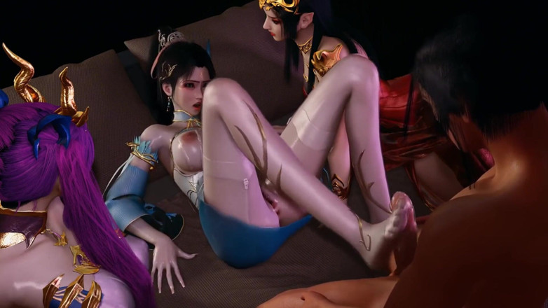 Why fuck so hard: 3D Horny Slut Asian Whores Sharing Big Dicks