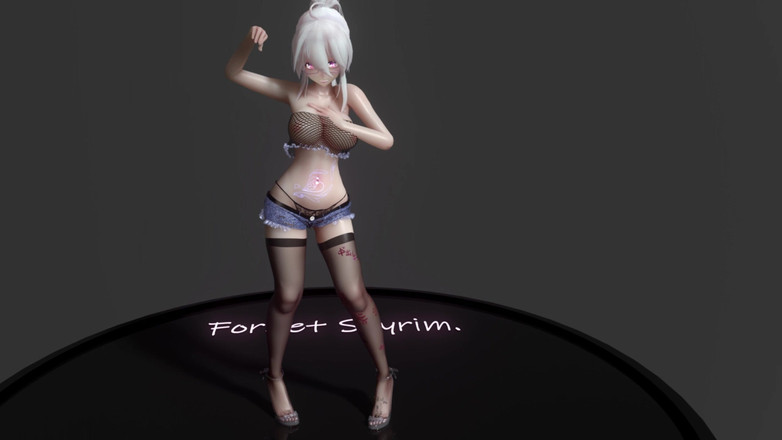 MikuMotion: [mmd] Haku-wiggle淫纹黑丝牛仔裤眼镜